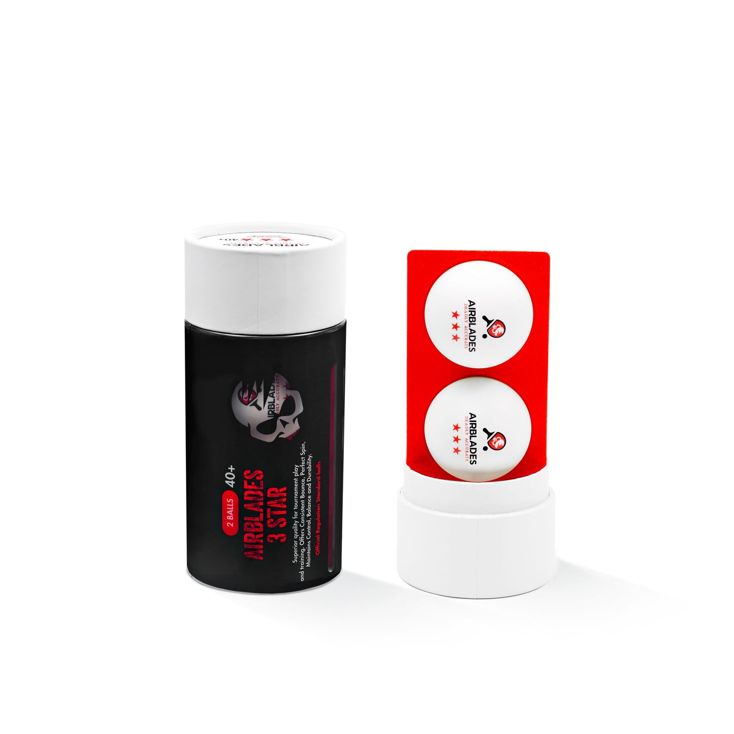 AirBlades 3 Star Ping Pong Balls | High Performance, Table Tennis Balls for Tournament Play & Training | Advanced ABS Plastic | Regulation Standard Ping Pong Balls - 2 Pack