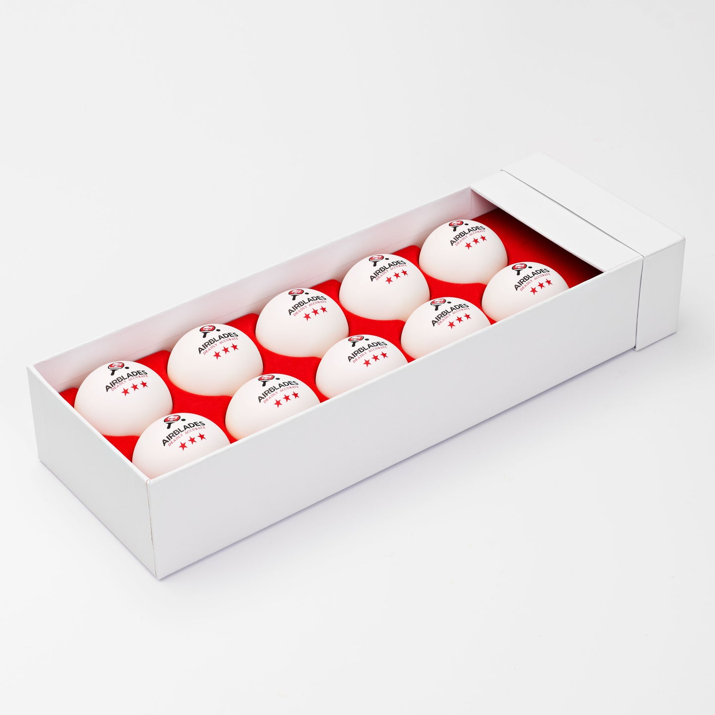 AirBlades 3 Star Ping Pong Balls | High Performance, Table Tennis Balls for Tournament Play & Training | Advanced ABS Plastic | Regulation Standard Ping Pong Balls - 10 Pack