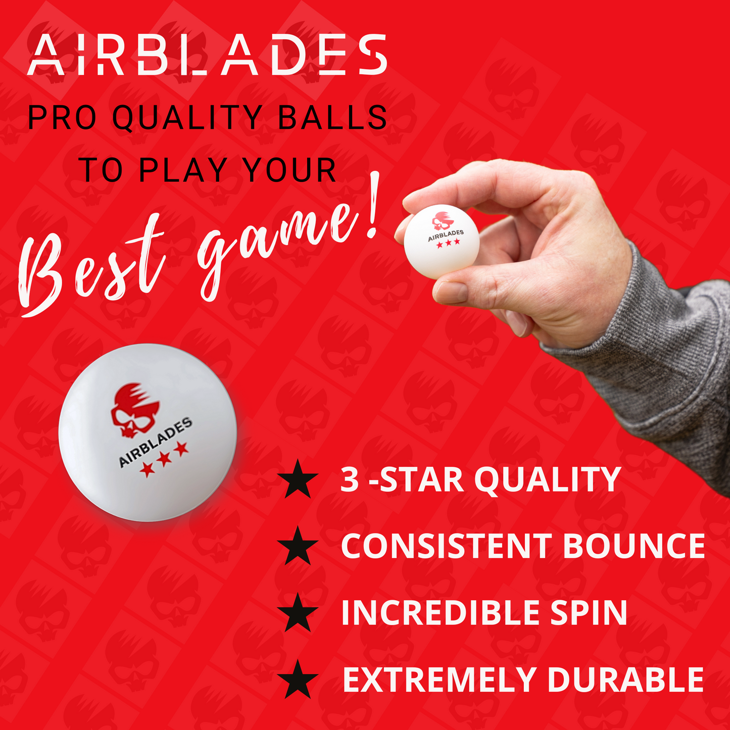 50-Pack of 3 Star Premium Ping-Pong Balls