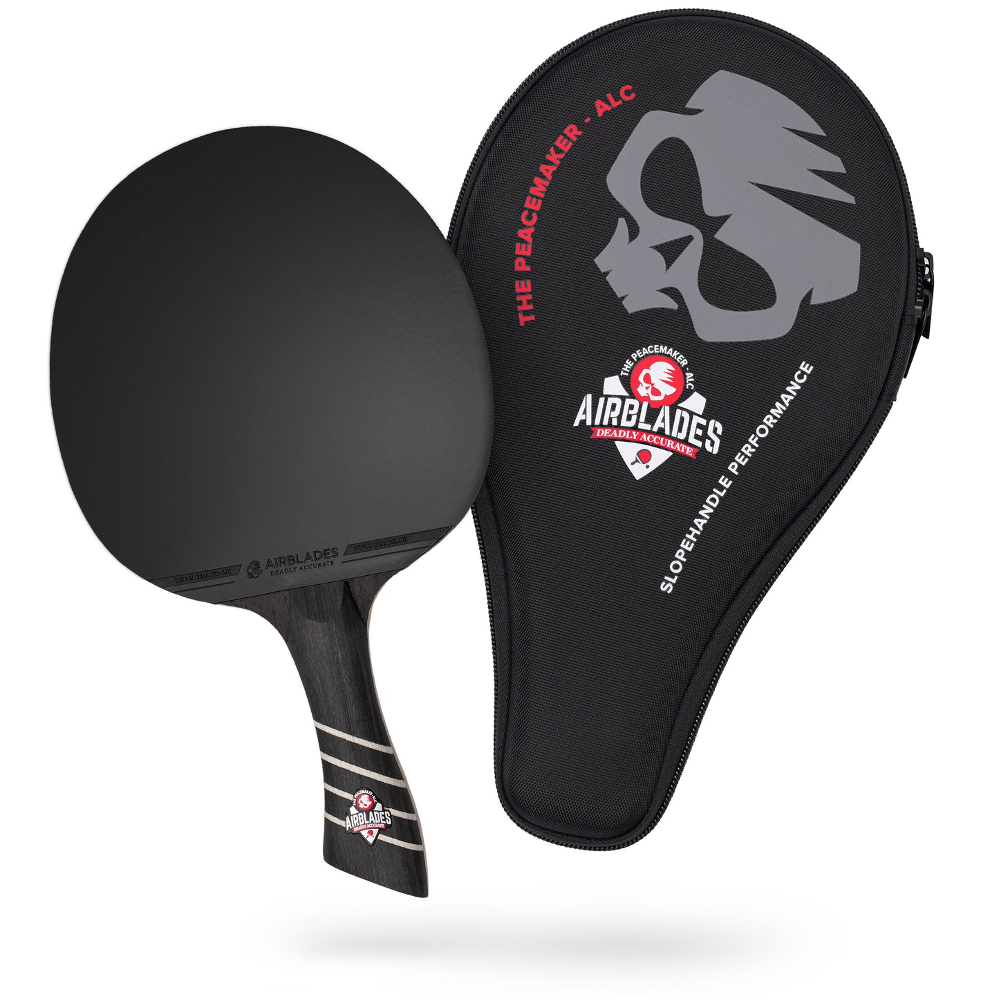AirBlades pint pong paddle with a patented slopehandle design for ultimate table tennis performance