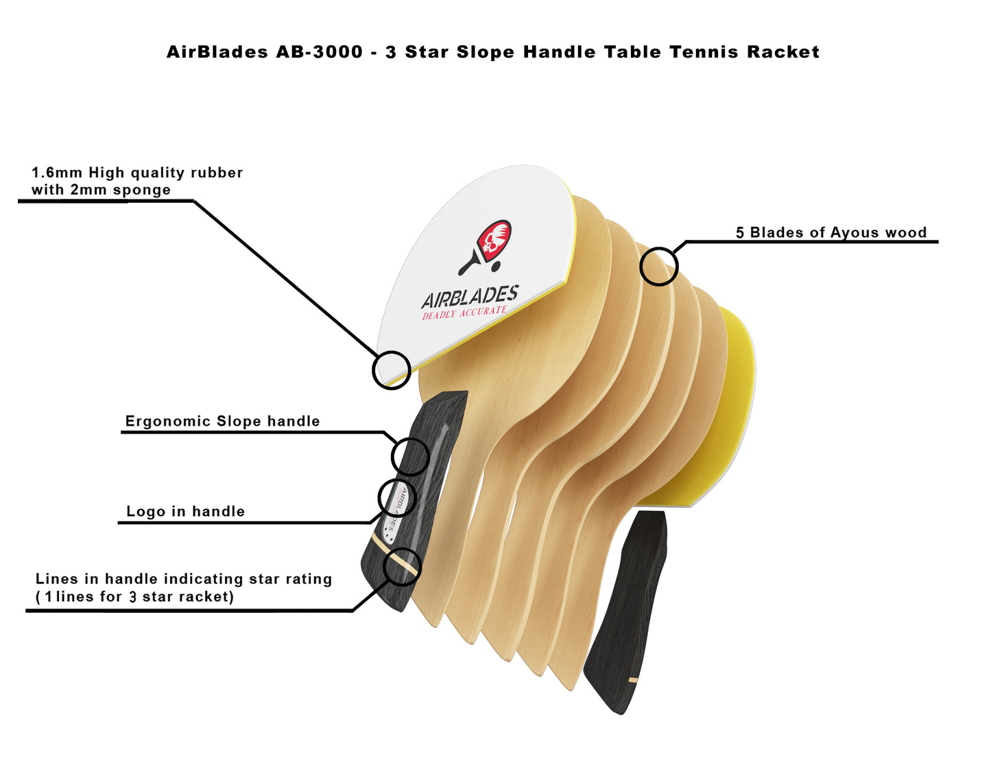 3-Star Ping-Pong Paddle | AB-3000