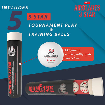 5-Pack of 3 Star Premium Ping-Pong Balls