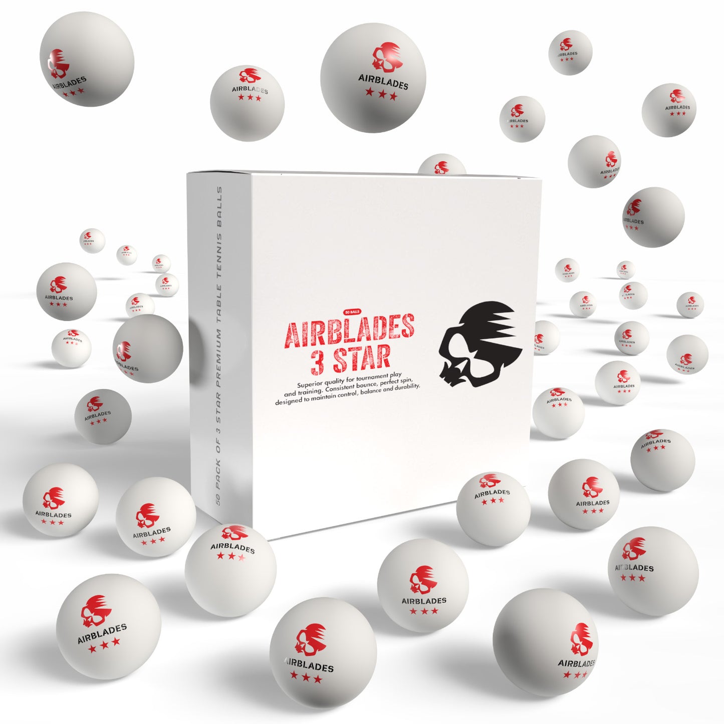 50-Pack of 3 Star Premium Ping-Pong Balls