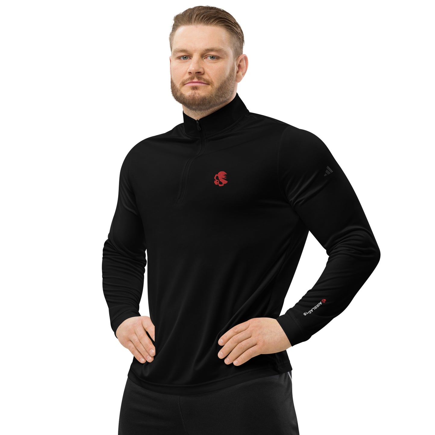 Quarter Zip Pullover with AirBlades Embroidered Skull Logo and UPF 50+ Protection