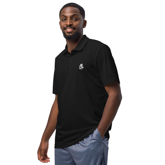 Adidas Sports Polo Shirt with AirBlades Embroidered Logo | Black