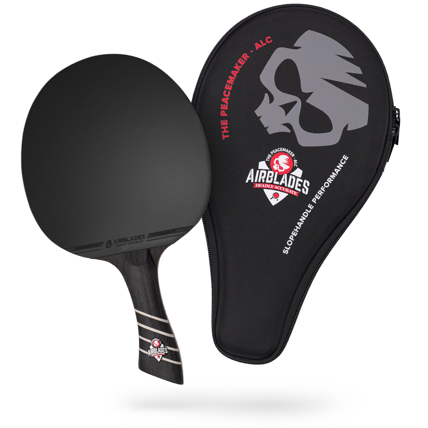 The Peacemaker - ALC Professional Ping Pong Paddle. Table Tennis Racket with Hard Carry Case & Ergonomic Handle, 7 Ply Blades of Wood with Carbon Fiber Inner Blades