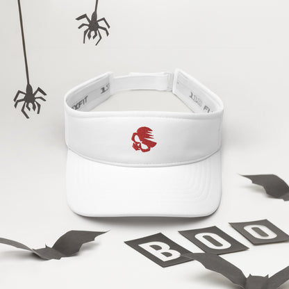 Visor with Embroidered AirBlades Skull Logo | White