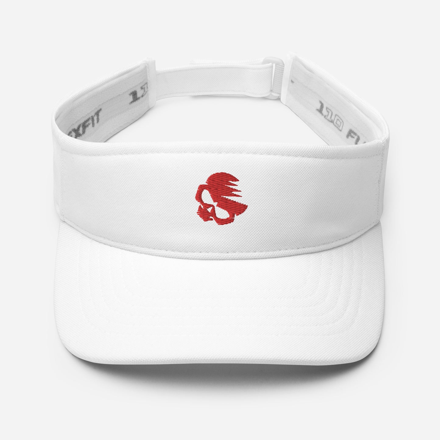 Visor with Embroidered AirBlades Skull Logo | White