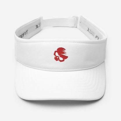 Visor with Embroidered AirBlades Skull Logo | White