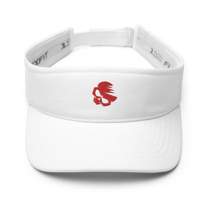 Visor with Embroidered AirBlades Skull Logo | White