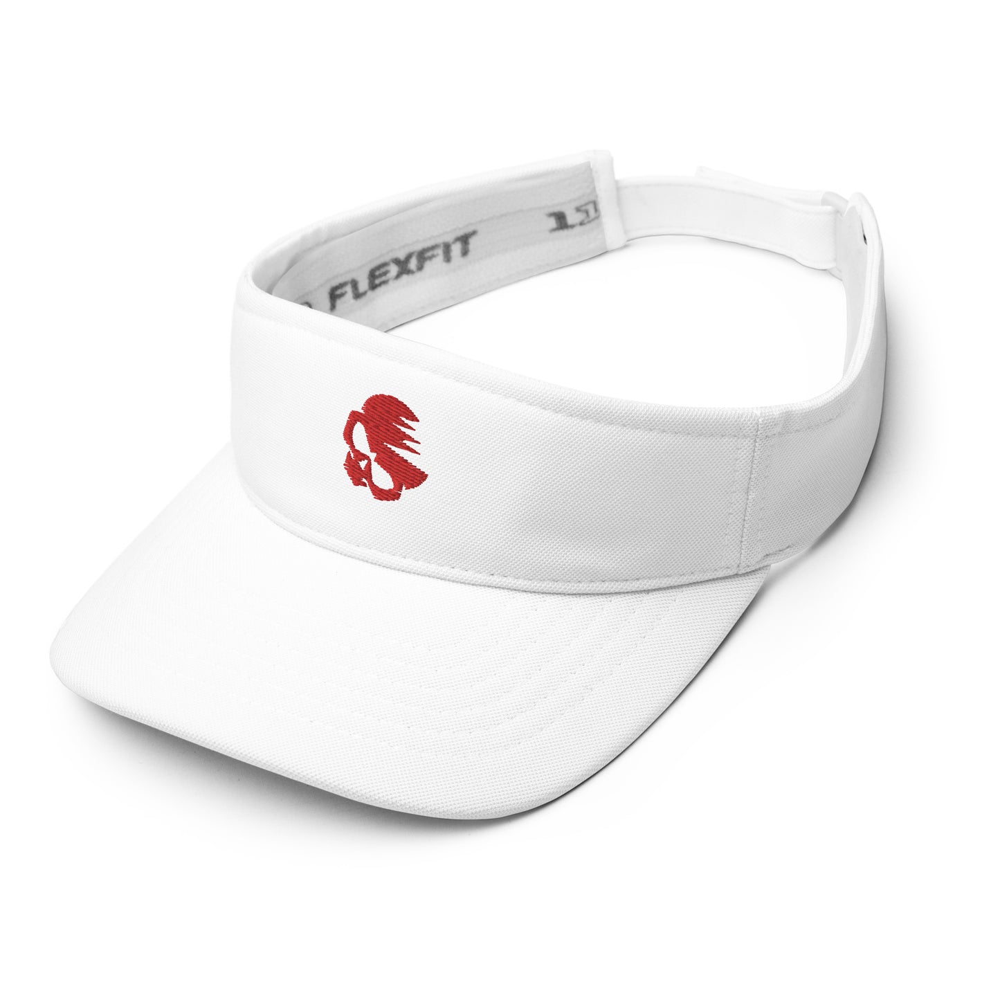 Visor with Embroidered AirBlades Skull Logo | White