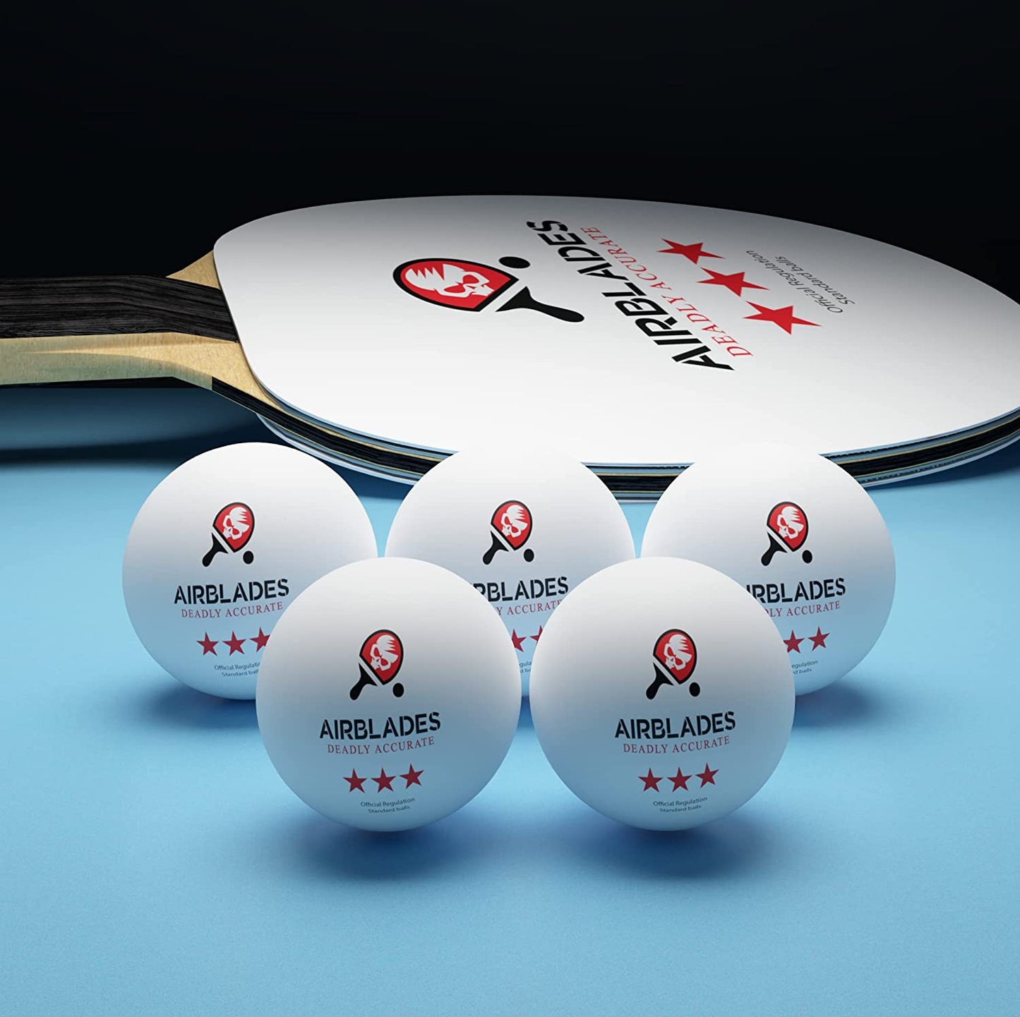 AirBlades 3-Star Ping Pong Balls | High Performance, Table Tennis Balls for Tournament Play & Training | Advanced ABS Plastic | Regulation Standard Ping Pong Balls